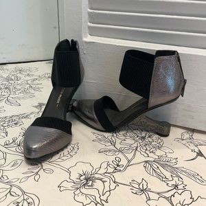 United Nude (Like New) Black and Silver Hidden Heel with Black Strap